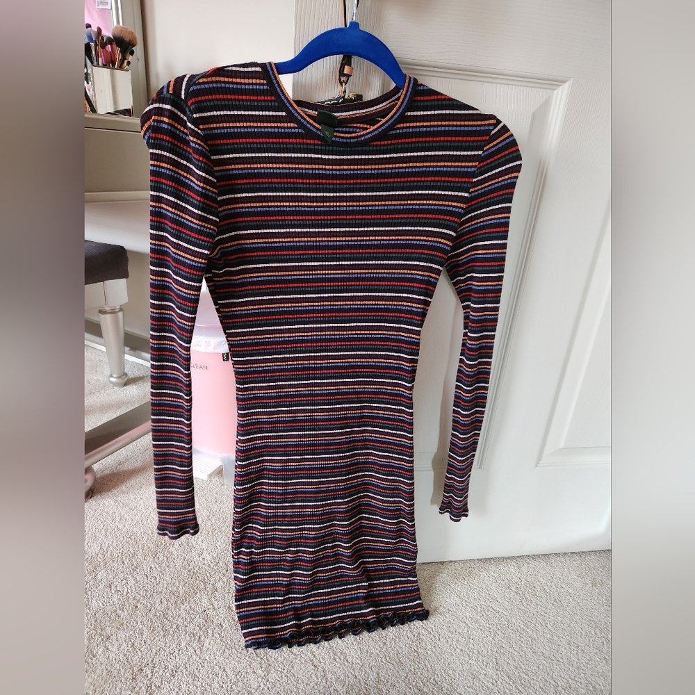 Rainbow striped dress